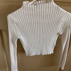Princess Polly White Ribbed Crop Top